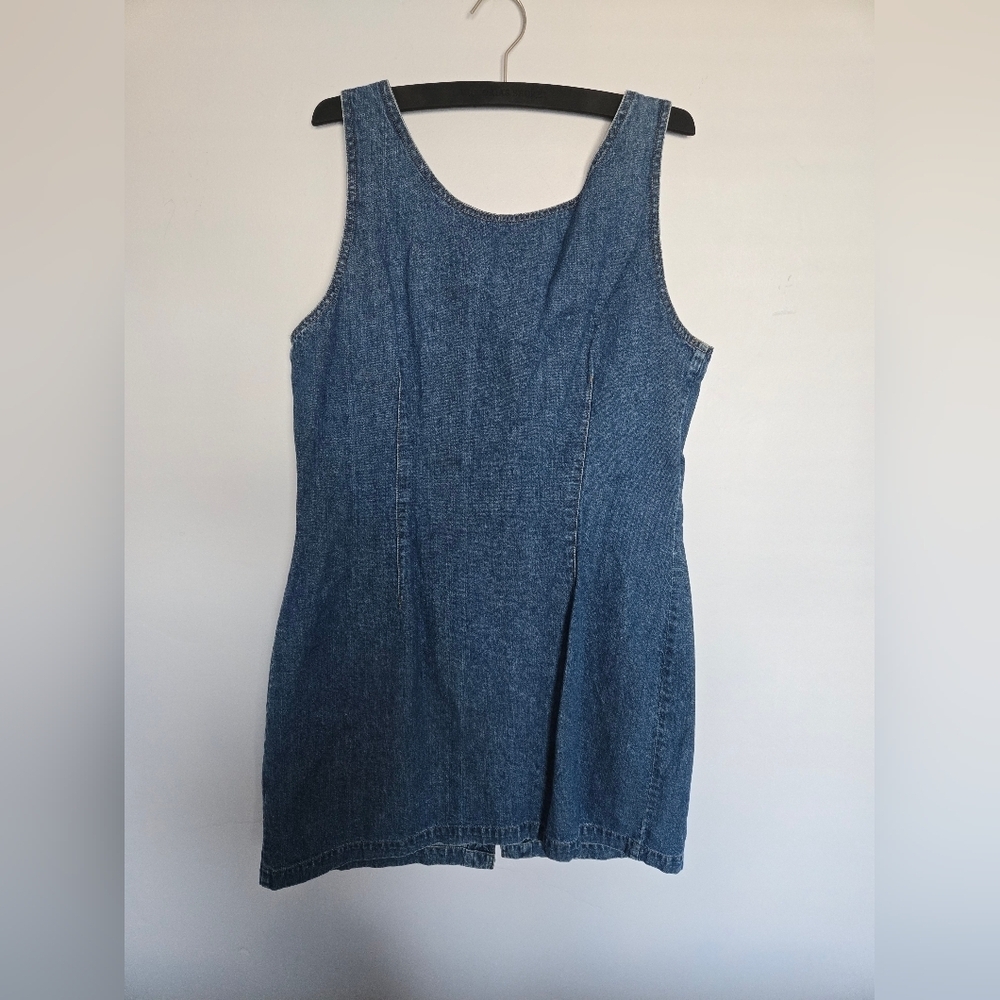 VTG St. Johns Bay Denim Button-Down Sleeveless Dress - Picture 2 of 6